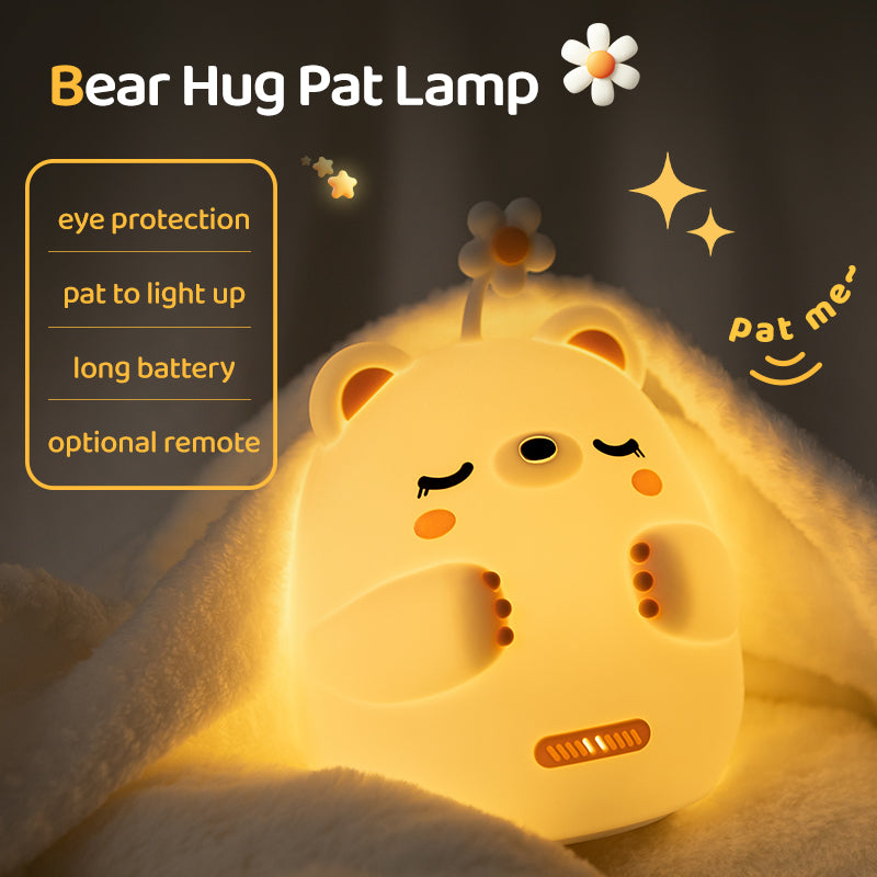 Lampa de Veghe din Silicon, Design Modern, Lumina Reglabila, Creaza o Atmosfera Relaxanta, Un Vis intr-o Lumina Calda, Ursuletul luminos