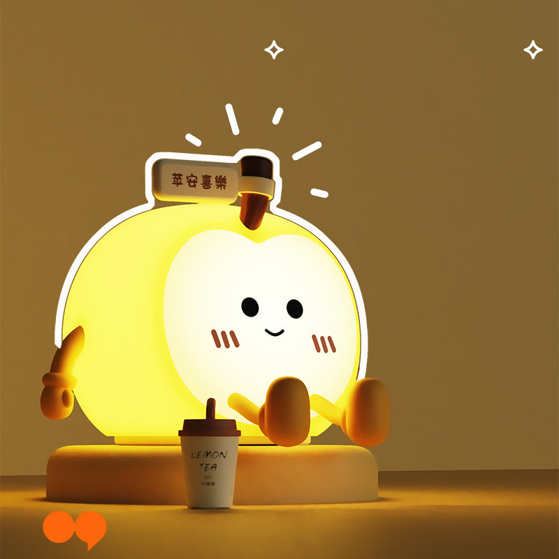 Lampa de Veghe din Silicon, Design Modern, Lumina Reglabila, Creaza o Atmosfera Relaxanta, Un Vis intr-o Lumina Calda - Marul Magic