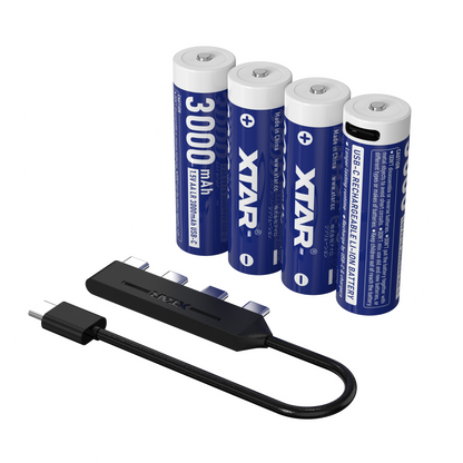 Set Acumulatori AA, Reincarcabili USB-C, 1.5V Constant, 3000mWh.