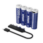 Set Acumulatori AA, Reincarcabili USB-C, 1.5V Constant, 3000mWh.