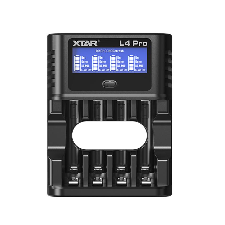 XTAR L4 PRO - Incarcator Acumulatori AA si AAA, USB-C, 4 Sloturi, Protectie la Supraincarcare