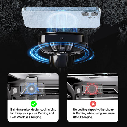 Suport Telefon cu Racire pentru Masina - Incarcator Wireless RGB 15W