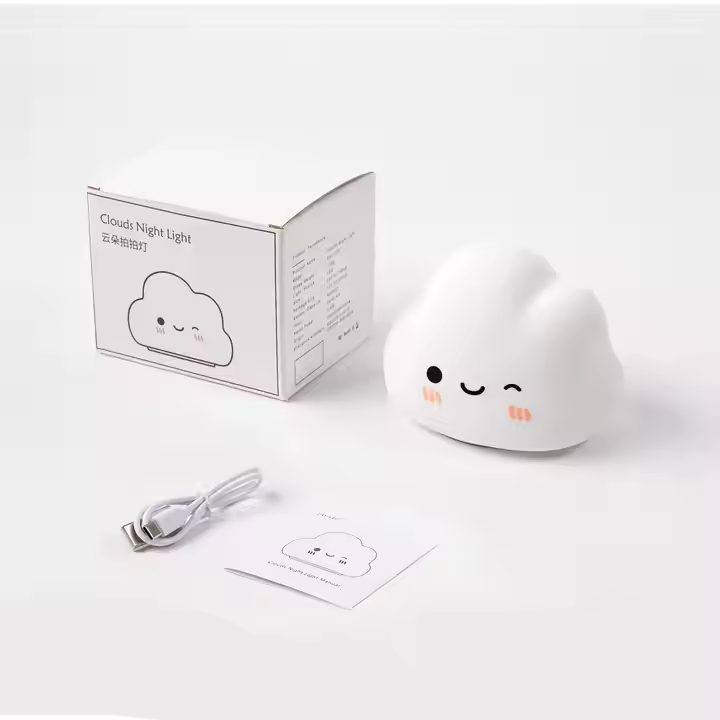 Lampa de Veghe din Silicon, Design Modern, Lumina Reglabila, Creaza o Atmosfera Relaxanta, Un Vis intr-o Lumina Calda - Norisor de Lumina