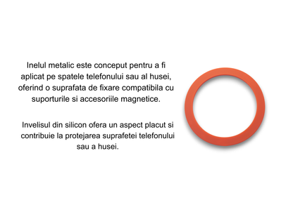 Inel Metalic MagSafe Autoadeziv cu Silicon