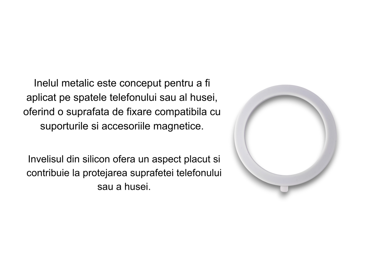 Inel Metalic MagSafe Autoadeziv cu Silicon
