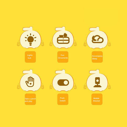 Lampa de Veghe din Silicon, Design Modern, Lumina Reglabila, Creaza o Atmosfera Relaxanta, Un Vis intr-o Lumina Calda - Marul Magic