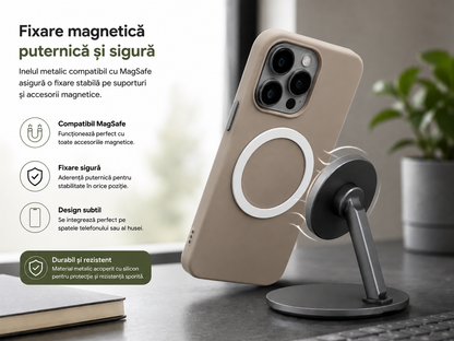 Inel Metalic MagSafe Autoadeziv cu Silicon