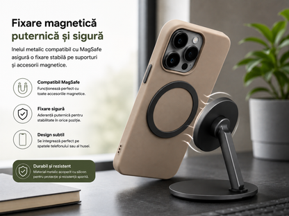 Inel Metalic MagSafe Autoadeziv cu Silicon