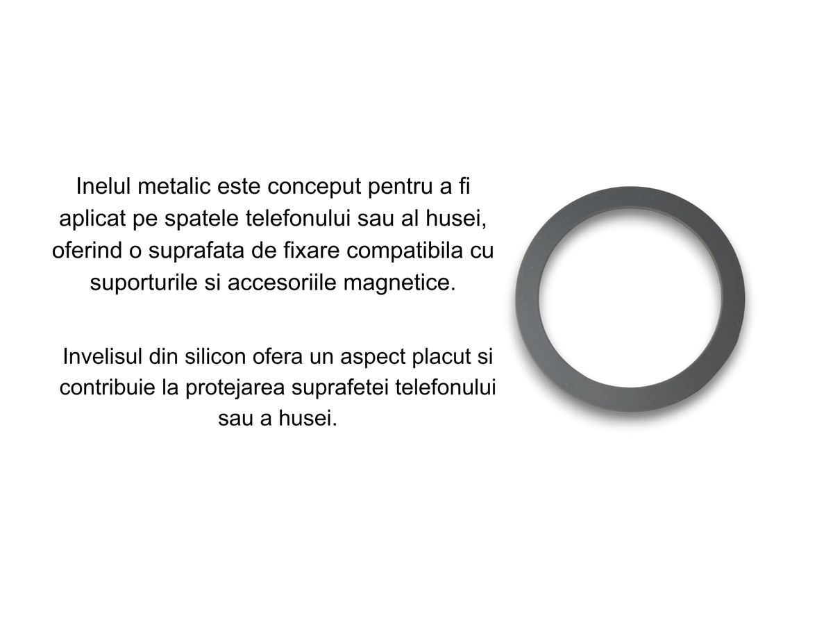 Inel Metalic MagSafe Autoadeziv cu Silicon